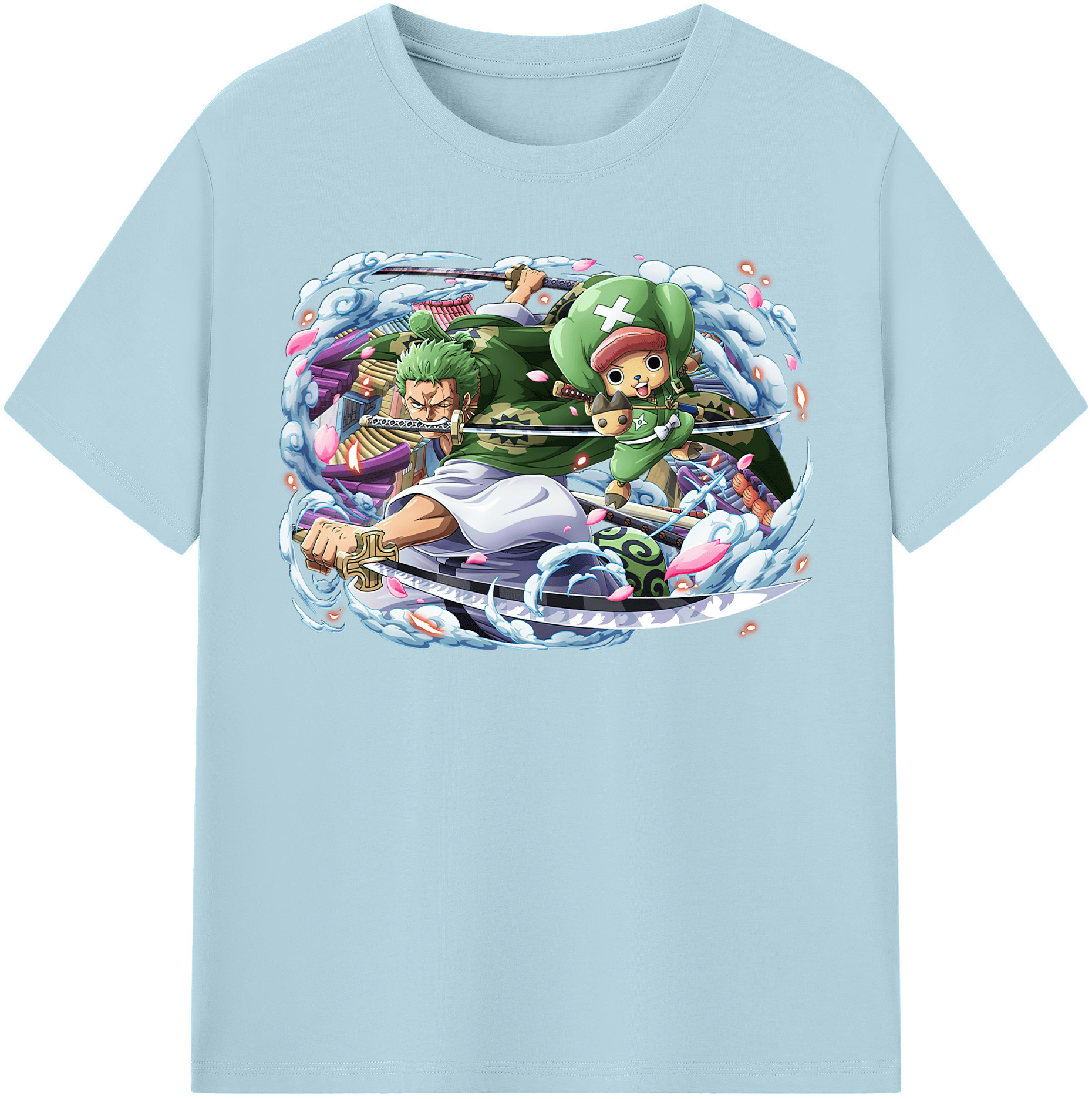 ワンピース ロロノア・ゾロ ONE PIECE Roronoa Zoro 綿100％半袖Tシャツ（フロントプリント）